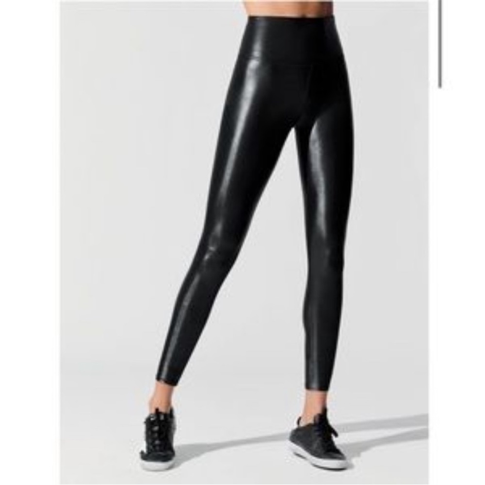 Carbon 38 Shiny Black Leggings Sz XS